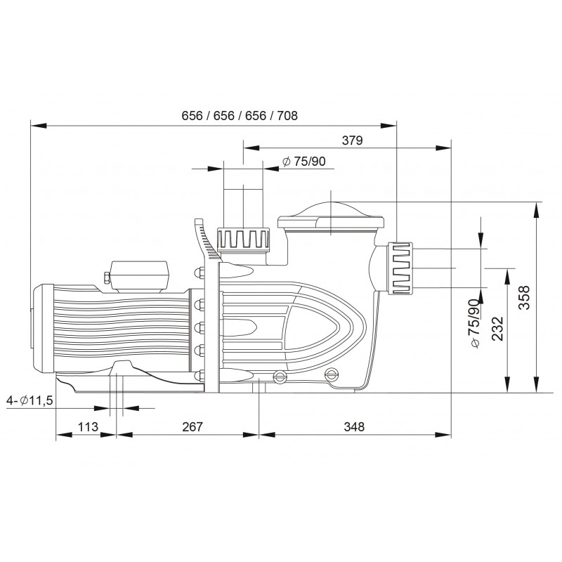 Насос PPA50-150 с префильтром 26,2м³/час(10м), 3ф/380В, 1,4/1,1 кВт