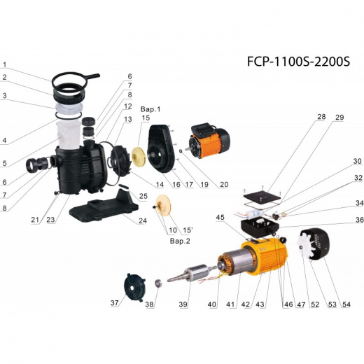 Насос FCP-1100S с префильтром 26,1м³/час(10м), 1ф/220В, 1,9/1,1 кВт