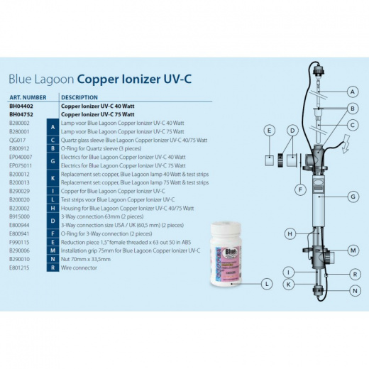Ультрафиолетовая установка с медным ионизатором COPPER IONIZER UV-C 40W